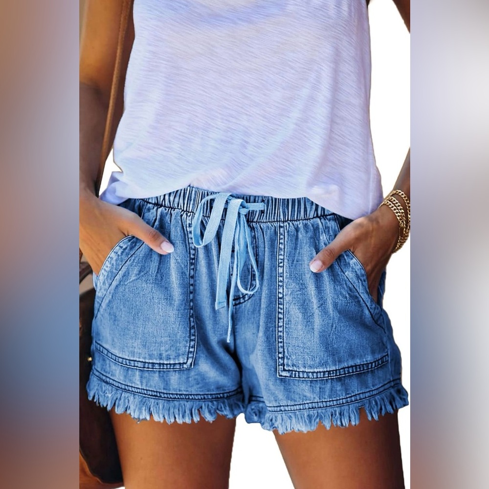 Casual Baggy Shorts Elastic Waist Drawstring